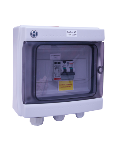 Coffret AC 3-4kW monophasé 230VAC 16A pour photovoltaique Coffret AC 3-4kW monophasé 230VAC 16A pour photovoltaique