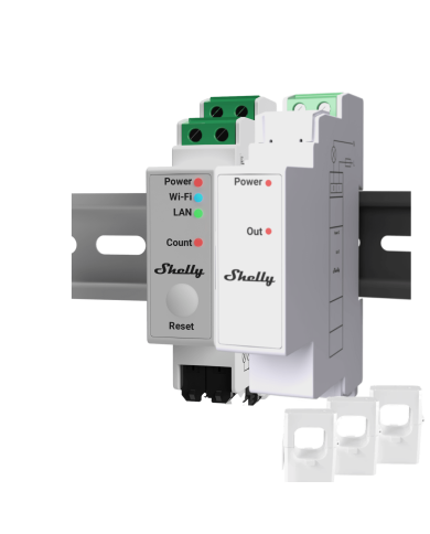 Compteur + Commutateur intelligent SOCONNECTED Shelly Triphasé | Alma Solar® N°1 des panneaux solaires Compteur + Commutateur intelligent SOCONNECTED Shelly Triphasé | Alma Solar® N°1 des panneaux solaires