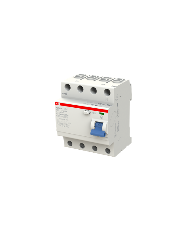 Disjoncteur FI ABB F204A-63/0,3, 63A/0,3mA, 4-Pôles