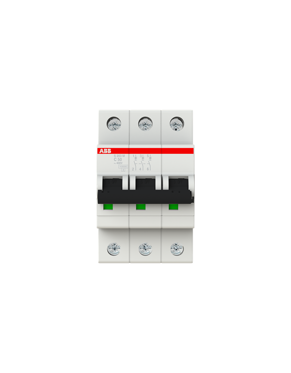 Disjoncteur ABB S203M-C50 3P 50A caractéristique C, 10 kA