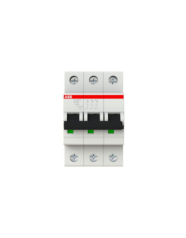 Disjoncteur ABB S203M-B40 3P 40A caractéristique B, 10 kA Disjoncteur ABB S203M-B40 3P 40A caractéristique B, 10 kA
