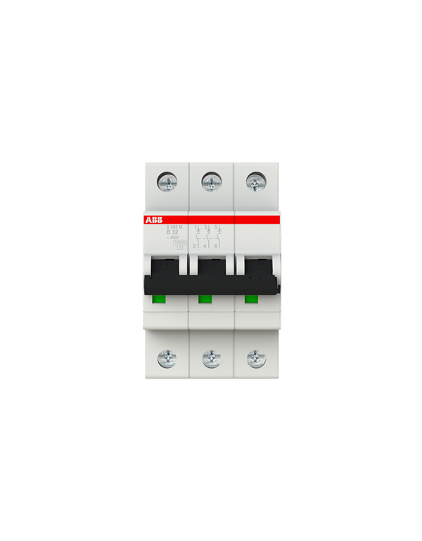 Disjoncteur ABB S203M-B32 3P 32A caractéristique B, 10 kA