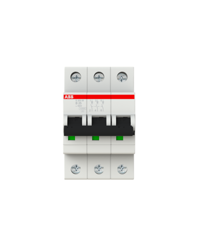 Disjoncteur ABB S203M-B25 3P 25A caractéristique B, 10 kA