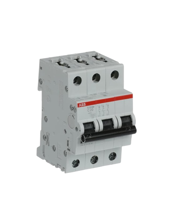 Disjoncteur ABB S203M-C20 3P 20A caractéristique C, 10 kA Disjoncteur ABB S203M-C20 3P 20A caractéristique C, 10 kA