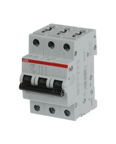 Disjoncteur ABB S203M-C20 3P 20A caractéristique C, 10 kA