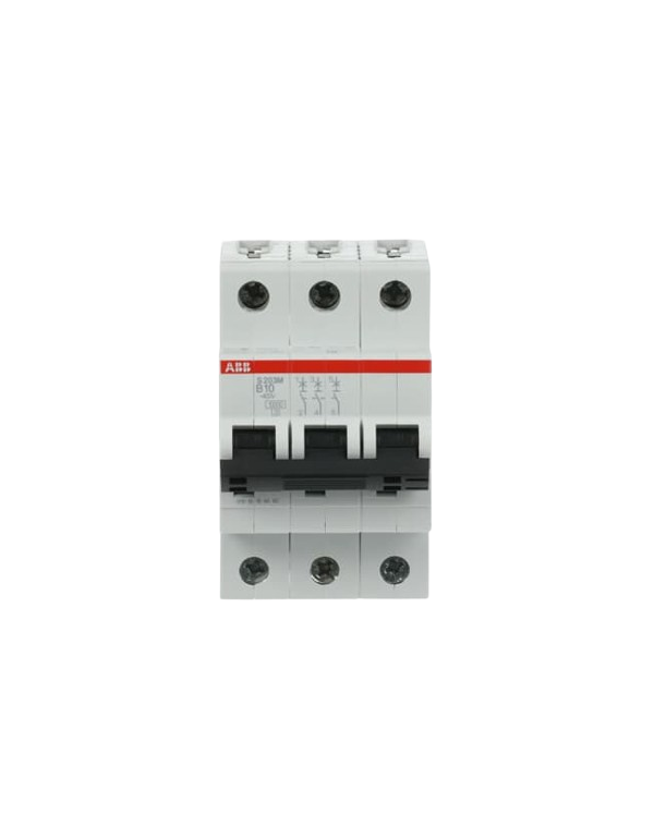 Disjoncteur ABB S203M-B10 3P 10A caractéristique B, 10 kA