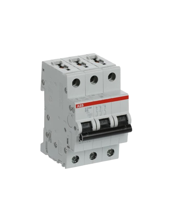 Disjoncteur ABB S203M-B6 3P 6A caractéristique B, 10 kA