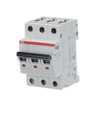 Disjoncteur ABB S203M-C6 3P 6A caractéristique C, 10 kA