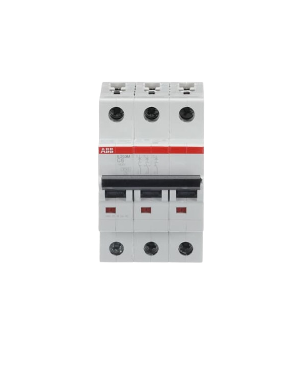 Disjoncteur ABB S203M-C6 3P 6A caractéristique C, 10 kA