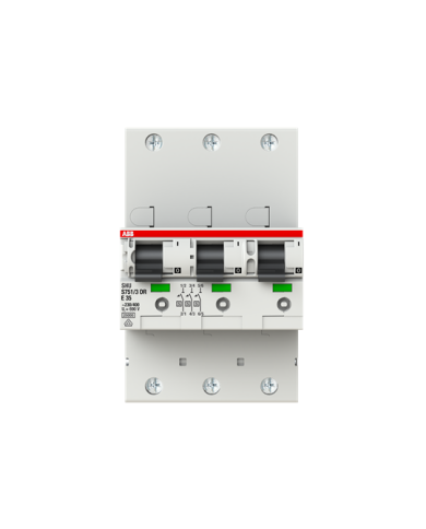 Disjoncteur principal sélectif ABB S751/3DR-E35 LS SHU E-Char., 25kA, 35A, 3x1Pôle
