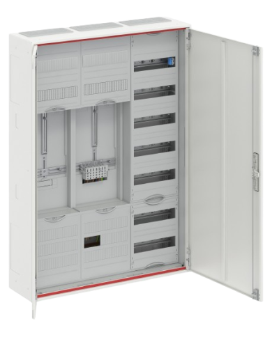 Armoire complète Striebel & John DD37V11VB pour 40A 1 compteur & 1 réserve, 72 & 48TE, BH3, 3 champs 16 mm²