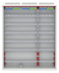 Tableau de distribution mural petit Striebel & John CA36V 6 rangées IP30, 800 x 950 x 160 mm, 216TE, 3 champs Tableau de distribution mural petit Striebel & John CA36V 6 rangées IP30, 800 x 950 x 160 mm, 216TE, 3 champs