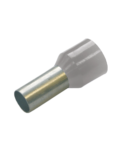 Haupa 270814 Embouts isolés 4 mm² série de couleurs DIN, longueur 10 mm, gris