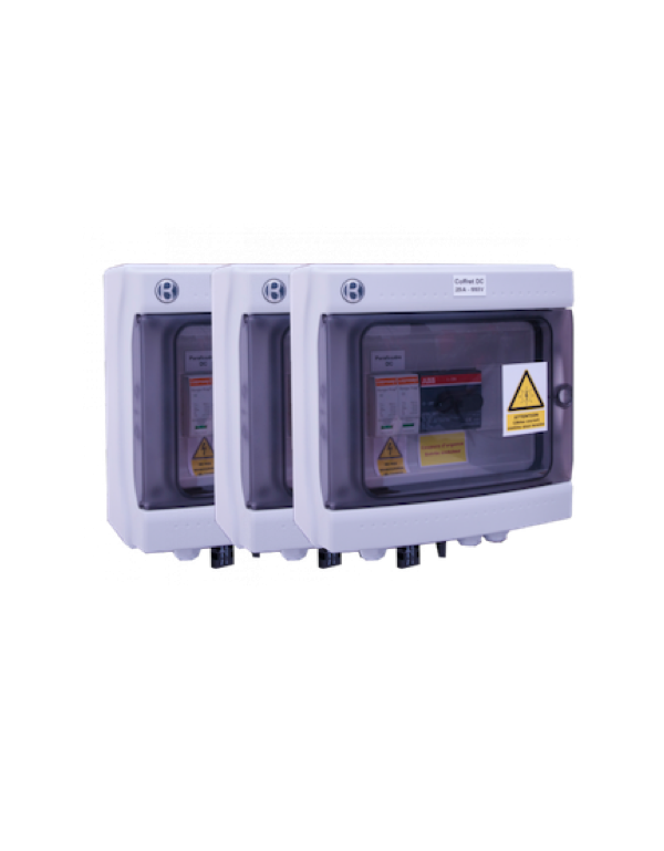 Pack de 3 coffret DC 25A - 1000VDC pour onduleur a 3 MPPT Pack de 3 coffret DC 25A - 1000VDC pour onduleur a 3 MPPT